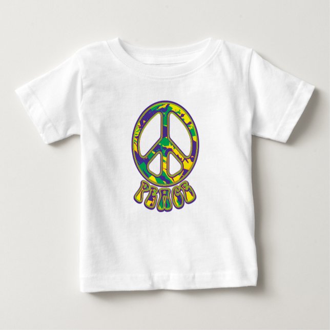 T-shirt Pour Bébé SYMBOLE DE LA PAIX Hippie les années 70 années 60 (Devant)