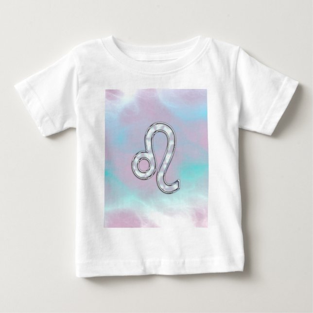T-shirt Pour Bébé Symbole de Leo Zodiac sur Pastels Style Nacre Impr (Devant)