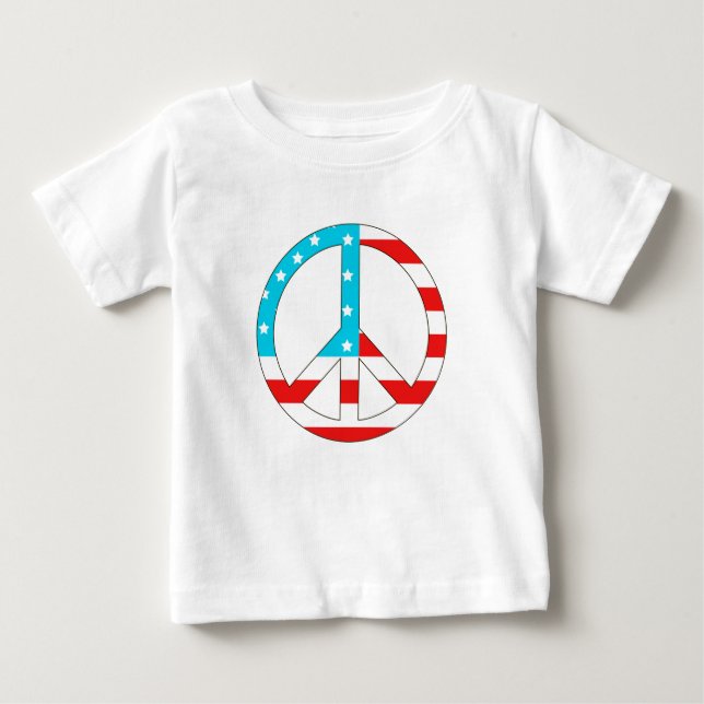 T-shirt Pour Bébé Symbole de paix du drapeau américain (Devant)
