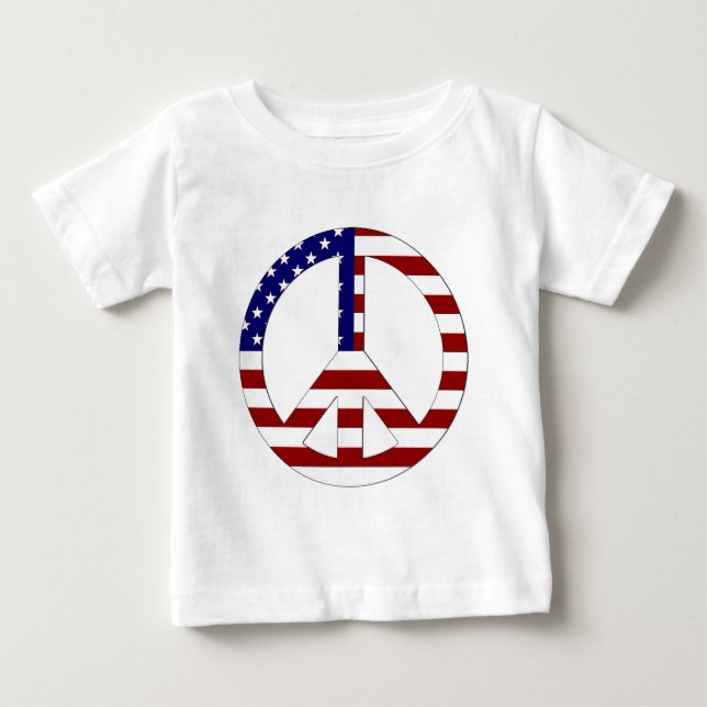 T-shirt Pour Bébé Symbole de paix du drapeau américain USA (Devant)