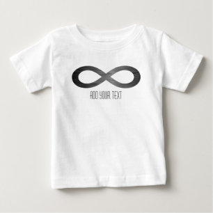 T-shirt Pour Bébé Symbole d'infini sur la texture métallique de Faux