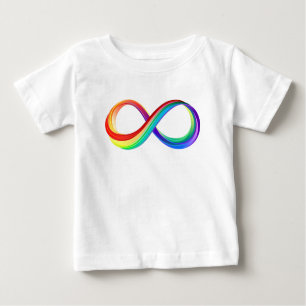 T-shirt Pour Bébé Symbole d'infinité arc-en-ciel stratifié