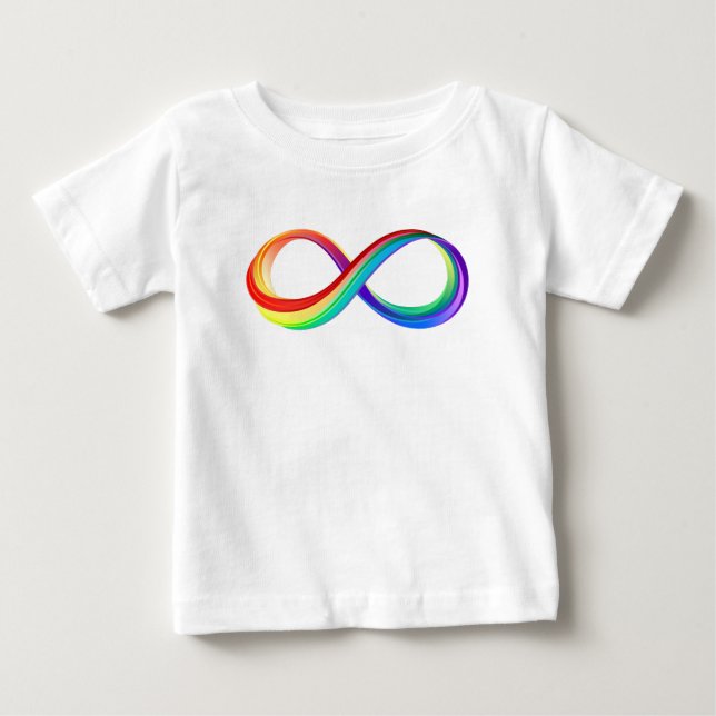 T-shirt Pour Bébé Symbole d'infinité arc-en-ciel stratifié (Devant)