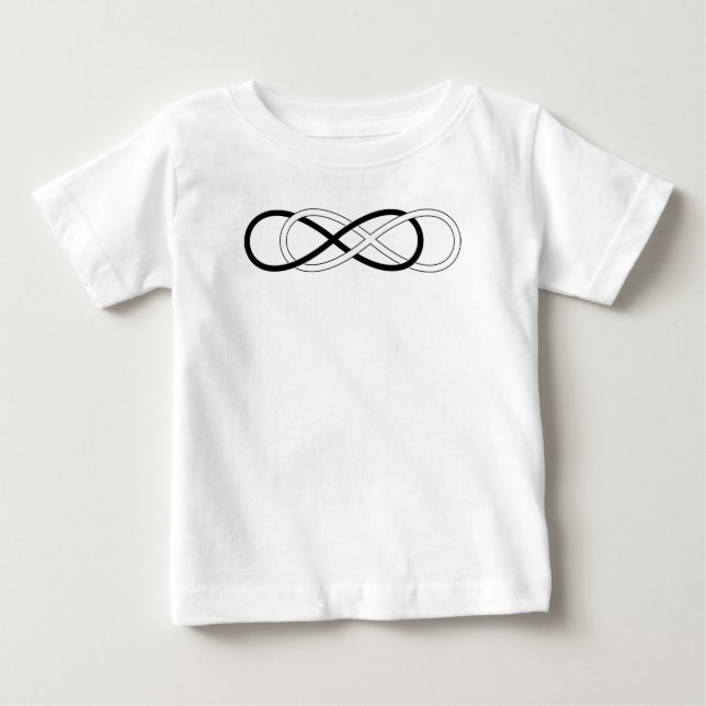 T-shirt Pour Bébé Symbole double infini - noir & blanc (Devant)