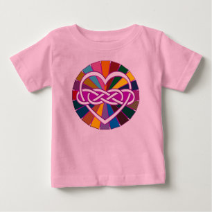 T-shirt Pour Bébé Symbole double Infinité Coeur brillant coloré