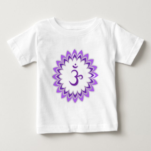 T-shirt Pour Bébé Symbole Om / Couronne Chakra (Devant)