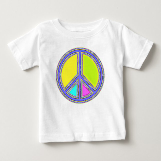 T-shirt Pour Bébé Symbole PAIX avec des couleurs remplies (Devant)