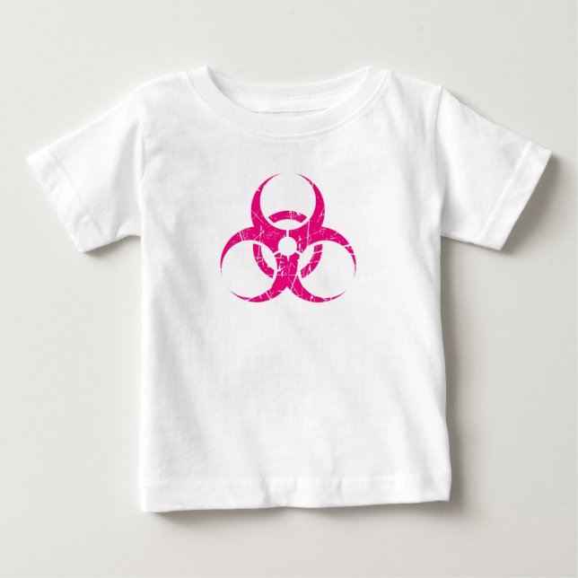 T-shirt Pour Bébé Symbole rose rayé de Biohazard (Devant)