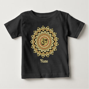 T-shirt Pour Bébé Symbole spirituel Mandala Yoga Om Symbole Rétro Cu