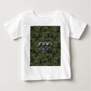 T-shirt Pour Bébé SYMBOLE Zodiaque Aquarius Camouflage numérique ver