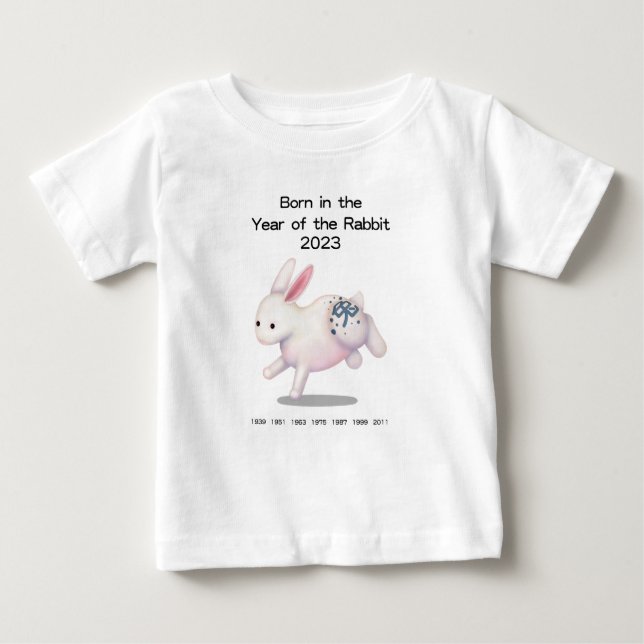 T-shirt Pour Bébé Symbole zodiaque de l'année du lapin 2023 (Devant)