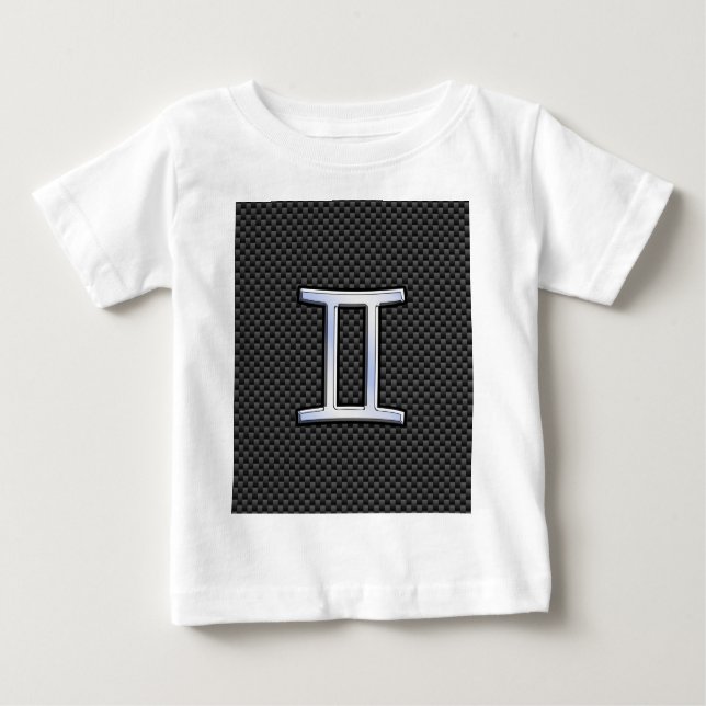 T-shirt Pour Bébé SYMBOLE Zodiaque Gemini Style fibre de carbone cha (Devant)