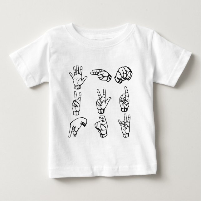 T-shirt Pour Bébé Symboles de langage des signes (Devant)