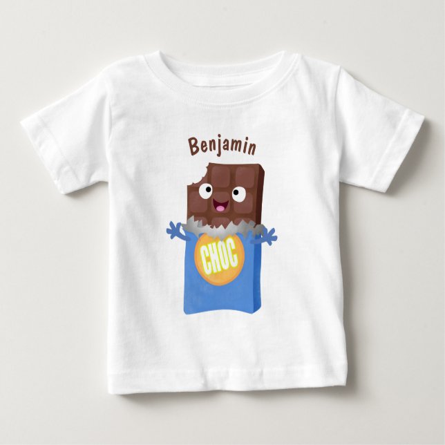 T-shirt Pour Bébé Sympa chocolat chocolat bonbon bar personnage de d (Devant)