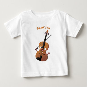 T-shirt Pour Bébé Sympa drôle violon personnage de dessin animé