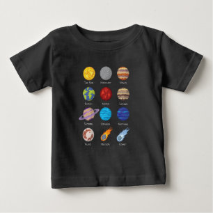 T-shirt Pour Bébé Système solaire, Dessin de dessin des planètes
