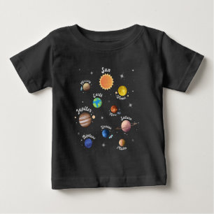 T-shirt Pour Bébé Système Solaire Planètes Enfants Connaissances Esp