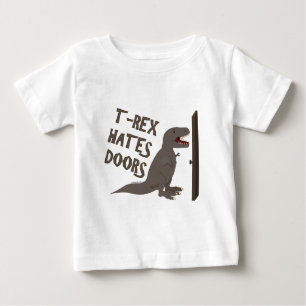 T-shirt Pour Bébé T-Rex déteste des portes