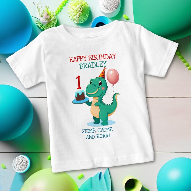 T-shirt Pour Bébé T Rex Dinosaur Ajouter Âge Bonne fête d'anniversai (Créateur téléchargé)