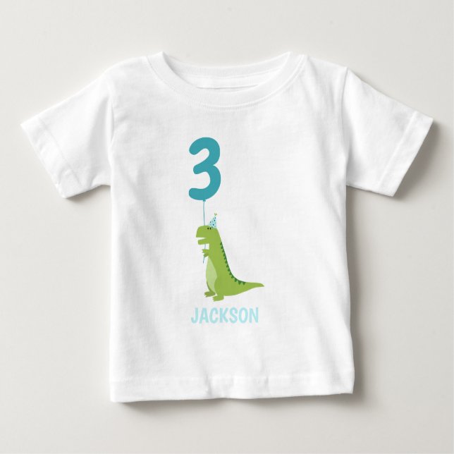 T-shirt Pour Bébé T-Rex Dinosaur fête d'anniversaire (Devant)