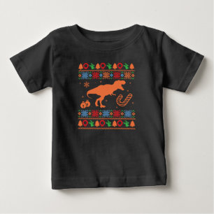 T-shirt Pour Bébé T-Rex Dinosaur Noël Festive amusante