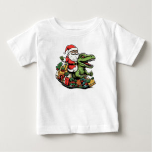 T-shirt Pour Bébé T-Rex Dinosaur Noël   Festive amusante