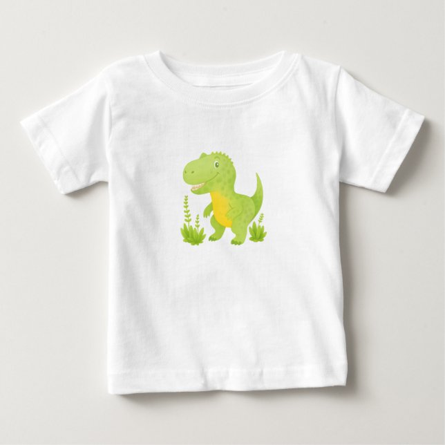 T-shirt Pour Bébé T-Rex Heureux (Devant)