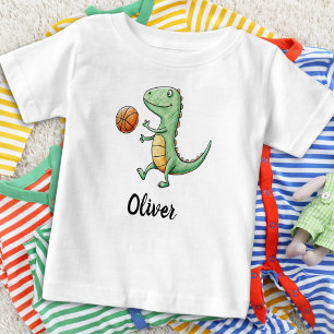 T-shirt Pour Bébé T-Rex mignon jouant au basket-ball