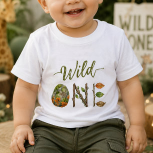 T-shirt Pour Bébé T-Shirt 1er anniversaire Bébé Aquarelle Wild One 