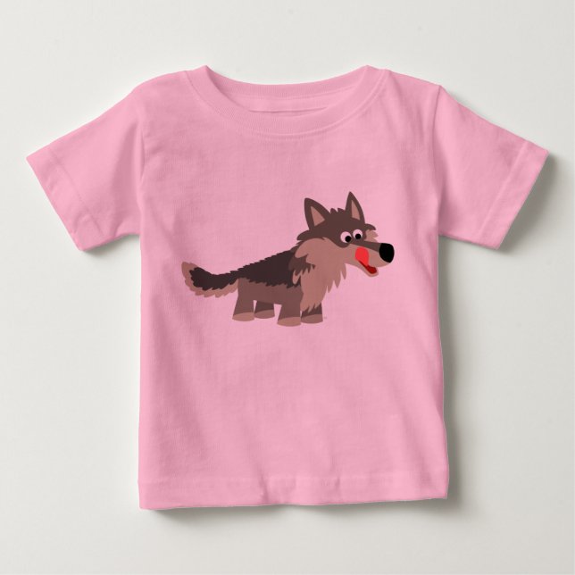 T-shirt Pour Bébé T-shirt affamé de bébé de loup de bande dessinée (Devant)