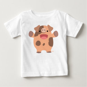 T-shirt Pour Bébé T-shirt amical mignon de bébé de porc de bande
