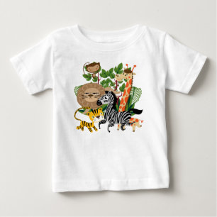 T-shirt Pour Bébé T-shirt animal de raglan de bébé de safari