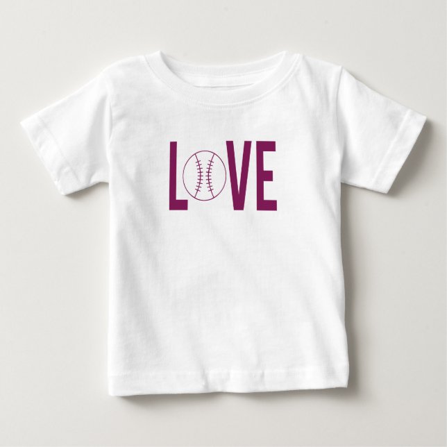 T-shirt Pour Bébé T-shirt bébé amour baseball (Devant)