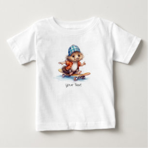 T-shirt Pour Bébé T-Shirt Bébé Aquarelle Hérisson Heureux