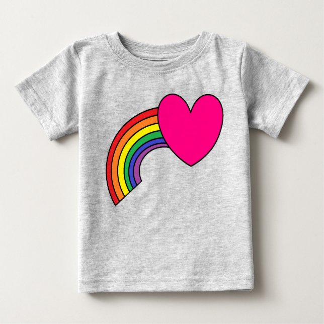 T-shirt Pour Bébé T-shirt bébé avec arc-en-ciel et conception cardia (Devant)