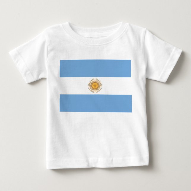 T-shirt Pour Bébé T-shirt bébé avec drapeau d'Argentine (Devant)