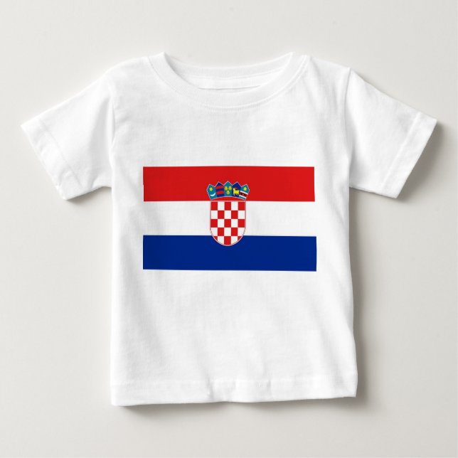 T-shirt Pour Bébé T-shirt bébé avec drapeau de Croatie (Devant)