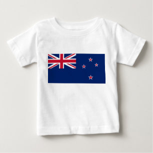 T-shirt Pour Bébé T-shirt bébé avec drapeau de la Nouvelle-Zélande