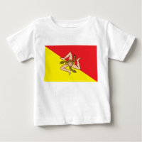 T-shirt bébé avec drapeau de la Sicile, Italie