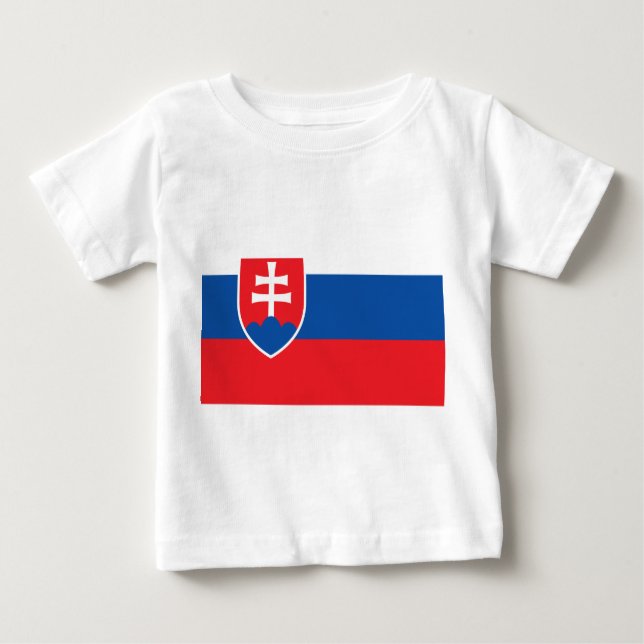 T-shirt Pour Bébé T-shirt bébé avec drapeau de la Slovaquie (Devant)