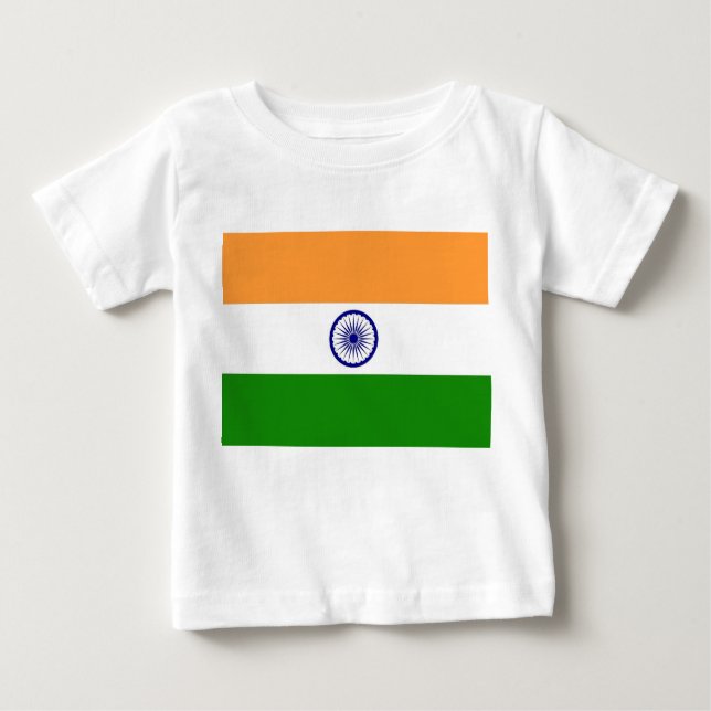T-shirt Pour Bébé T-shirt bébé avec drapeau de l'Inde (Devant)