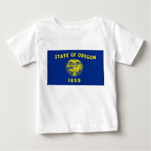 T-shirt Pour Bébé T-shirt bébé avec Drapeau de l'Oregon