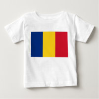 T-shirt bébé avec drapeau de Roumanie