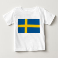 T-shirt bébé avec drapeau de Suède