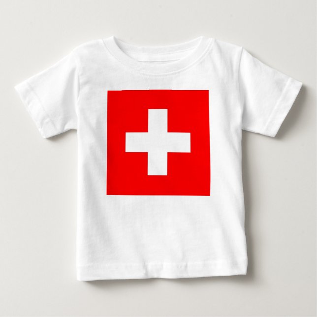 T-shirt Pour Bébé T-shirt bébé avec Drapeau de Suisse (Devant)