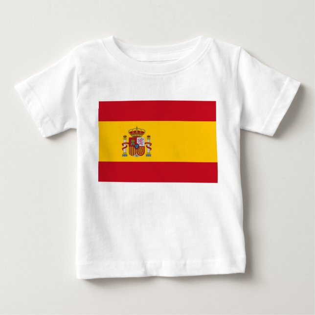 T-shirt Pour Bébé T-shirt bébé avec drapeau d'Espagne (Devant)