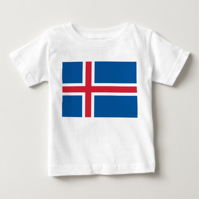 T-shirt Pour Bébé T-shirt bébé avec drapeau d'Islande (Devant)