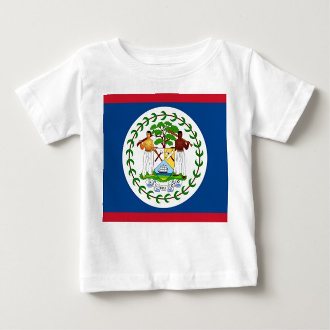 T-shirt Pour Bébé T-shirt bébé avec drapeau du Belize (Devant)