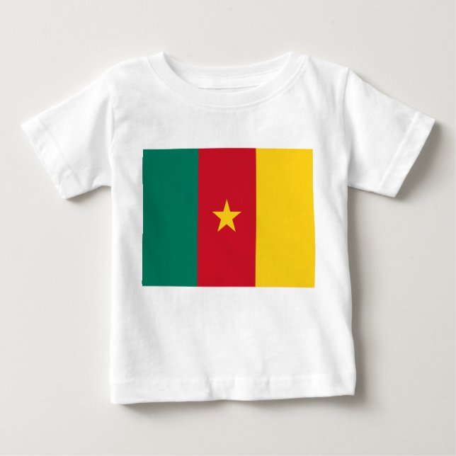 T-shirt Pour Bébé T-shirt bébé avec drapeau du Cameroun (Devant)