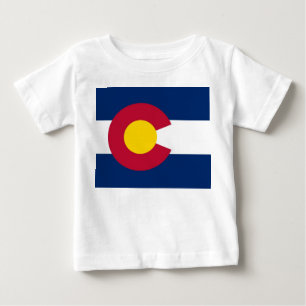 T-shirt Pour Bébé T-shirt bébé avec drapeau du Colorado, U.S.A.
